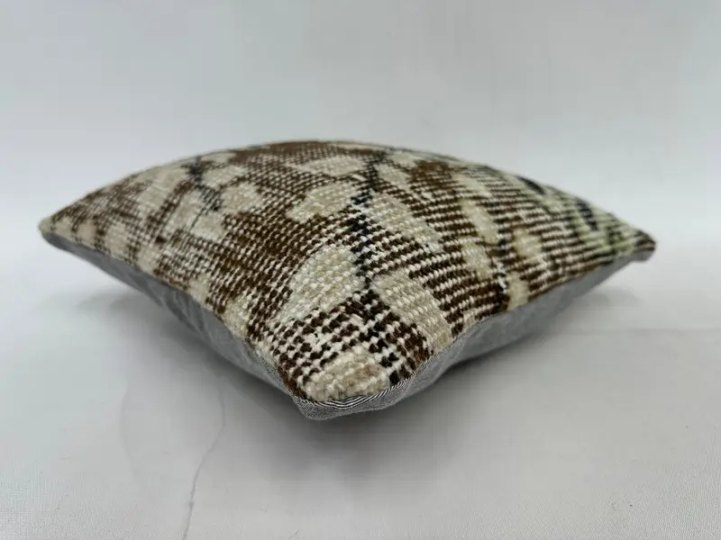 One Of A Kind Cushion, Cushion Case, 12x12 Brown Pillow Sham, Accent Cushion Case, Pillow for Couch, Vintage Kilim Pillow, Throw Kilim Pillow - 6