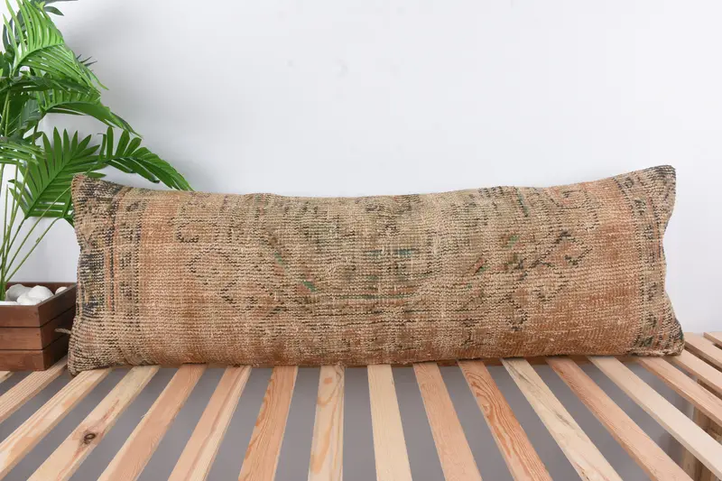 Bolster Throw Pillow Case, Vintage Pillow, Yoga Cushion Cover, Antique Pillows, Sofa Cushion, Gift Pillow, 16x48 Red Cushion Case, Cushion - 1