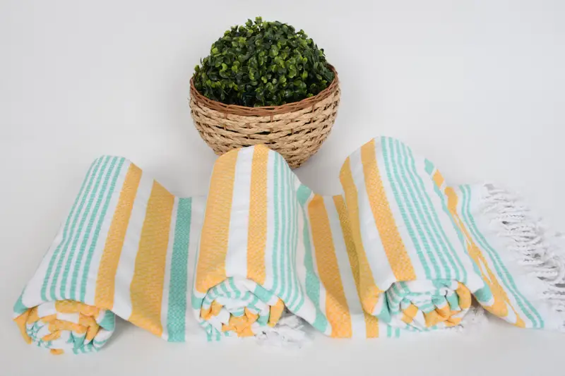 70x40 Cotton Striped Towel, Handwoven Turkish Towel, Custom Gift, Turkish Beach Towel Personalized, Turkish Towel USA, Bride Gift, Gift For Her - 8