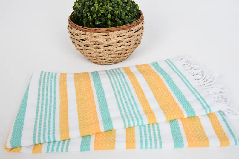 70x40 Cotton Striped Towel, Handwoven Turkish Towel, Custom Gift, Turkish Beach Towel Personalized, Turkish Towel USA, Bride Gift, Gift For Her - 4