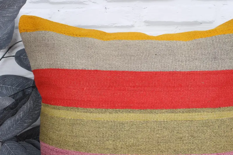 Christmas Pillow Case, Armchair Cushion Cover, Kilim Pillow Cover, Vintage Pillow, 18x18 Orange Pillow Cover, Pillow Sham, Home Decor Pillow - 2