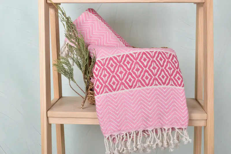 Embroidery Towels, Handwoven Turkish Towel, Hammam towel, Bachelor Bachelorette Party Favors, 70x40 Cotton Chevron Towel, Beach Towel Gift - 4