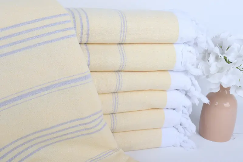 Cotton Towel Yellow Striped 36x67 Inches, Custom Beach Towel