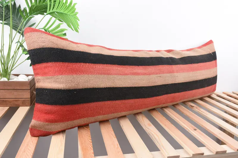 Boho yastık sahte kapak, yastık kılıfı, 16x48 kahverengi yastık, ev dekorasyonu yastığı, açık destek yastığı sahte, kanepe için yastık, güneybatı yastığı - 4