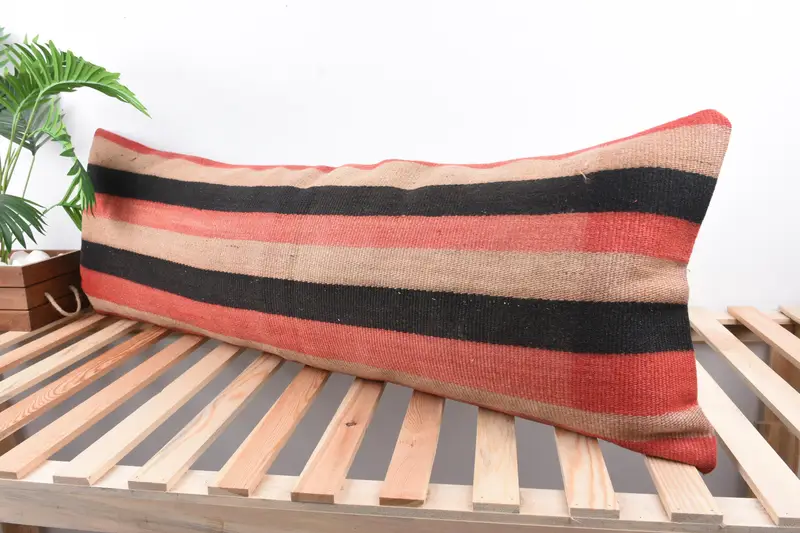 Boho yastık sahte kapak, yastık kılıfı, 16x48 kahverengi yastık, ev dekorasyonu yastığı, açık destek yastığı sahte, kanepe için yastık, güneybatı yastığı - 5