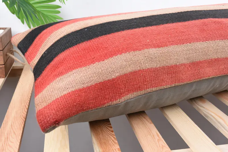 Boho yastık sahte kapak, yastık kılıfı, 16x48 kahverengi yastık, ev dekorasyonu yastığı, açık destek yastığı sahte, kanepe için yastık, güneybatı yastığı - 6
