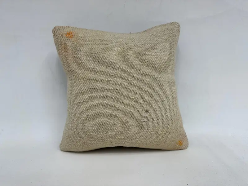 18x18 Beige Cushion, Boho Throw Pillow Case, Kilim Cushion Sham, Gift Pillow, Pillow Cover, Handmade Kilim Cushion, Aesthetic Pillow - 1