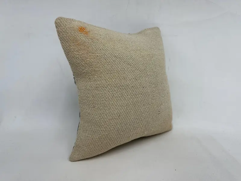 18x18 Beige Cushion, Boho Throw Pillow Case, Kilim Cushion Sham, Gift Pillow, Pillow Cover, Handmade Kilim Cushion, Aesthetic Pillow - 3