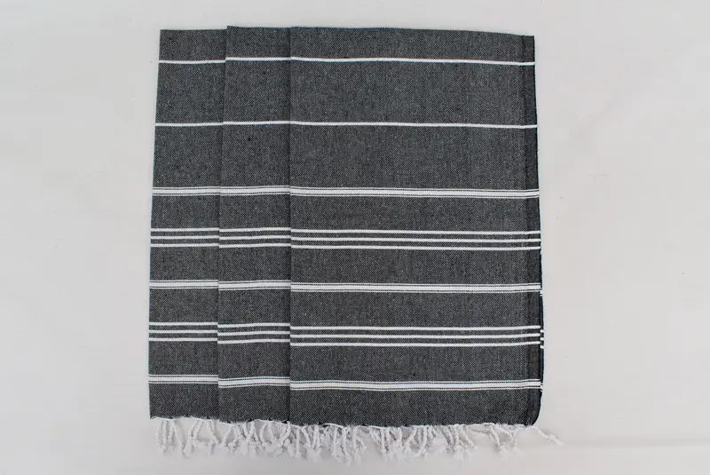 Monogramlı Türk havlu, monogramlı el havlu, iş arkadaşı için hediye, 40x24 pamuklu çizgili havlu, organik havlu, banyo havlu, Türk çay havlu - 5