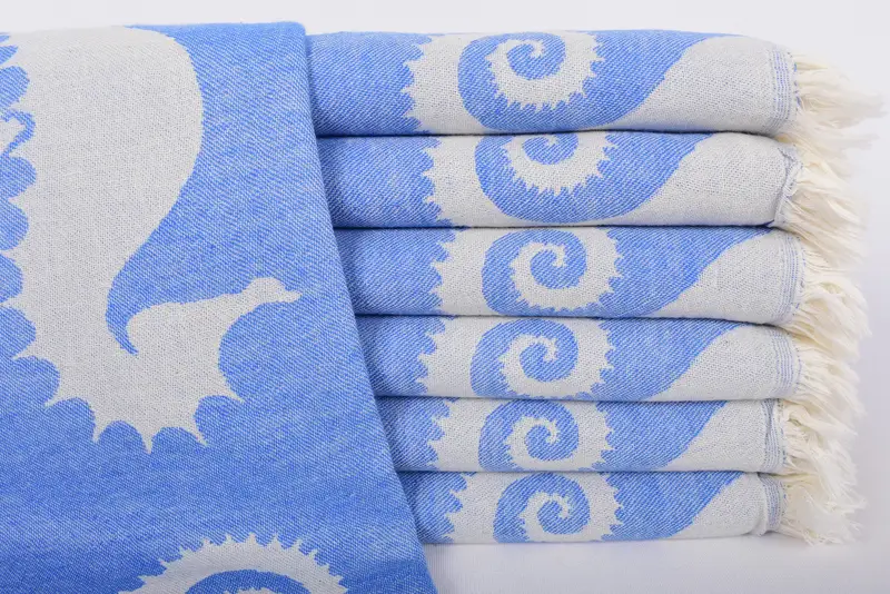 Summer Towel, Wedding Towel, Bachelor Party Gifts, Personalized Towel, Sand-resistant towel, Bridesmaid Gift, 70x40 Cotton Seahorse Patterned Towel