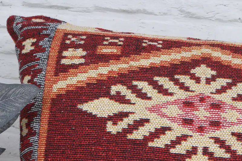 28x28 Red Pillow Cover, Nomadic Pillow Cover, Vintage Pillow, Home Decor Pillow, Boho Pillow Sham Cover, Ottoman Cushion Cover, Cushion - 2