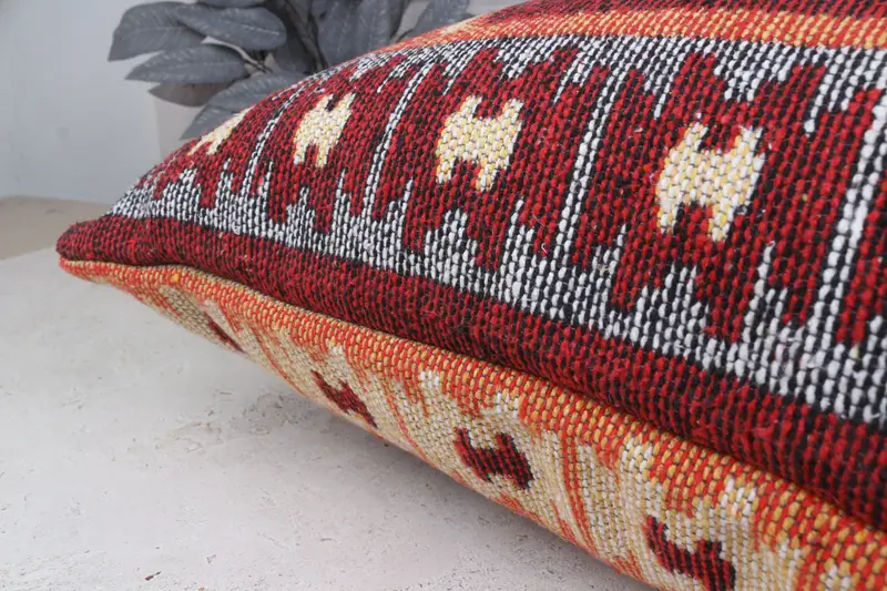 28x28 Red Pillow Cover, Nomadic Pillow Cover, Vintage Pillow, Home Decor Pillow, Boho Pillow Sham Cover, Ottoman Cushion Cover, Cushion - 8