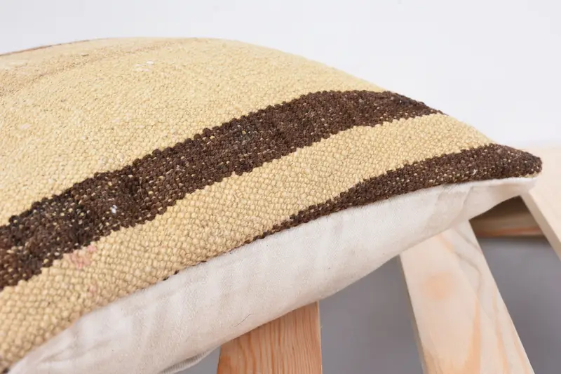 Pillow Sham, Vintage Cushion, 12x12 Beige Cushion, Kilim Cushion Sham, Turkish Kilim Pillow, Vintage Kilim Pillow, Couch Pillow Cover - 7