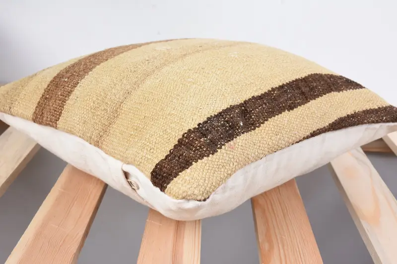 Pillow Sham, Vintage Cushion, 12x12 Beige Cushion, Kilim Cushion Sham, Turkish Kilim Pillow, Vintage Kilim Pillow, Couch Pillow Cover - 6