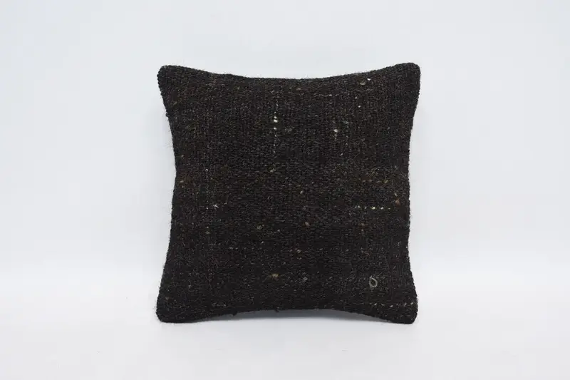 Turkish Plaid Brown Pillow Cover, Sunroom Seasonal Decor Moroccan 14x14 inch Pillow Case - 1