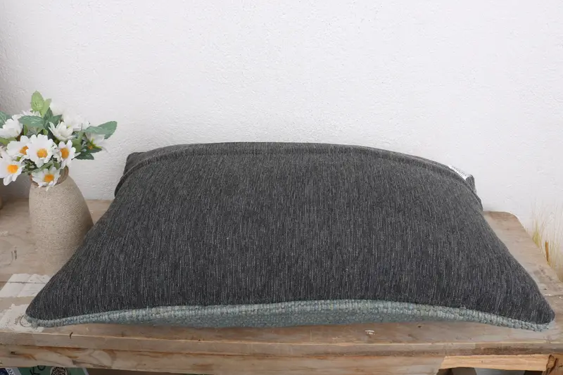 Lounge Throw Pillow, Kilim Pillow, Vintage Kilim Throw Pillow, Pillow, Neutral Throw Pillow Case, Gift Pillow, 12x20 Green Cushion - 7