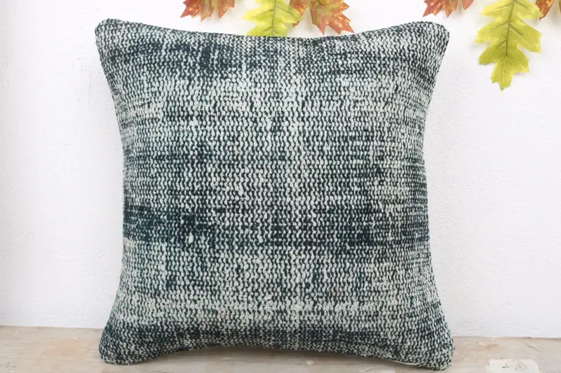 Retro Pillow Sham, 16x16 Blue Cushion Case, Boho Pillow Sham Cover, Cushion, Bolster Pillow Sham, Kilim Pillow, Rustic Pillow Cover, Gift Pillow - 2