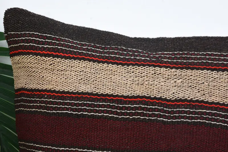 16x16 Brown Pillow, Vintage Pillow, Turkish Pillow, Cushion Cover, Vintage Kilim Throw Pillow, Square Throw Pillow Case, Ethnic Cushion - 2