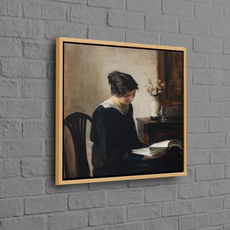 Modern Canvas Print: Carl Holsoe's 'Woman, Reading Woman' Art
