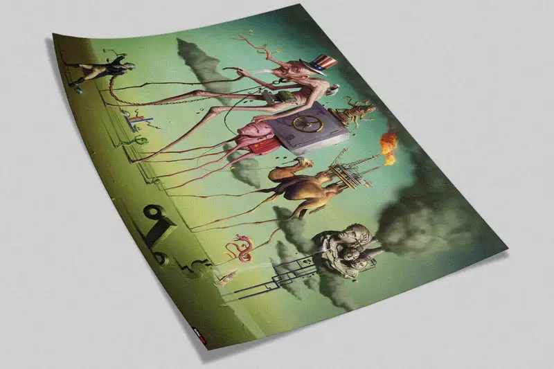 Surrealizm Wall Decals, The American Dream Digital Paper, Salvador Dali The American Dream Wall Stickers, Reproduction Wallpaper, - 1