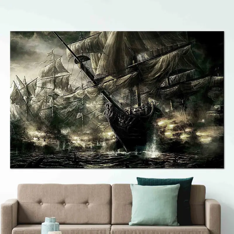 エレガントな海賊帆キャンバス: シースケープ アドベンチャー アート プリント