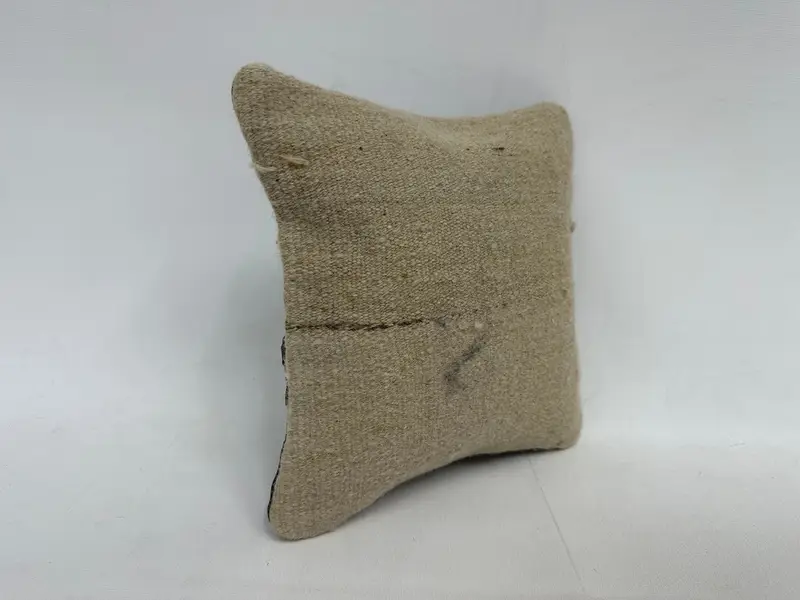 Handmade Kilim Cushion, Pillow Cover, Outdoor Cushion, Vintage Kilim Pillow, 12x12 Brown Pillow Cover, Interior Designer Pillow - 3