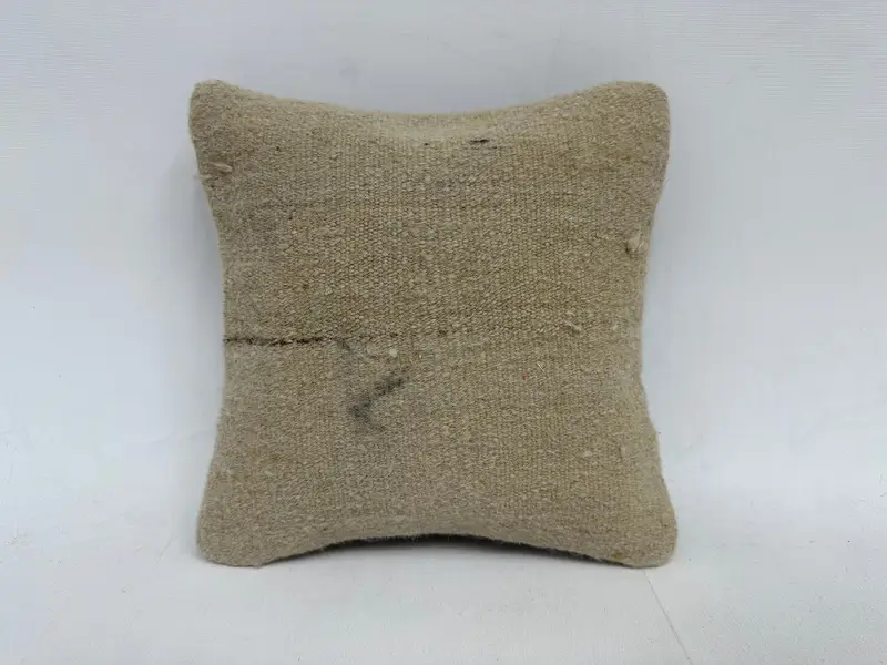 Handmade Kilim Cushion, Pillow Cover, Outdoor Cushion, Vintage Kilim Pillow, 12x12 Brown Pillow Cover, Interior Designer Pillow - 1