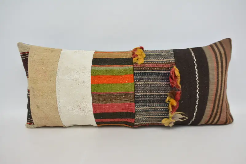 Handgefertigtes südwestliches Wurfkissen, 16x36 besticktes Hanfkissen