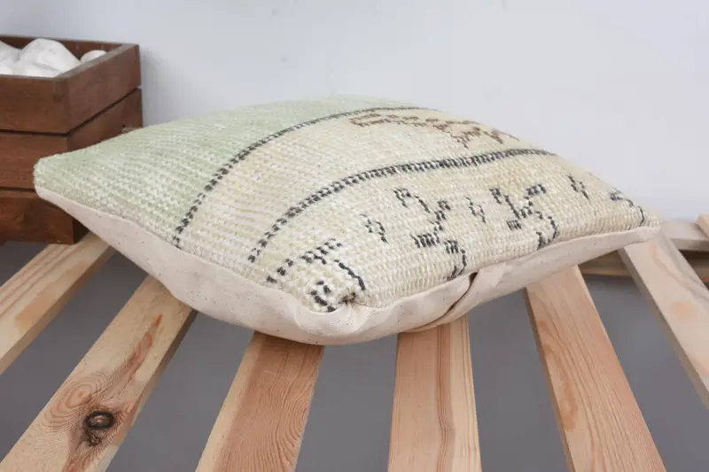 12x12 Green Cushion Case, Turkish Pillow, Cotton Cushion Cover, Vintage Kilim Pillow, Pillow for Couch, Southwestern Pillow Cover, Cushion - 6