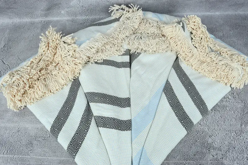 Fouta towel, Best Friend Gift, 64x64 Cotton Round Diamond Towel, Turkish fouta towel for outdoor use, Travel towel, Organic Cotton Towel, Bride Gift - 3