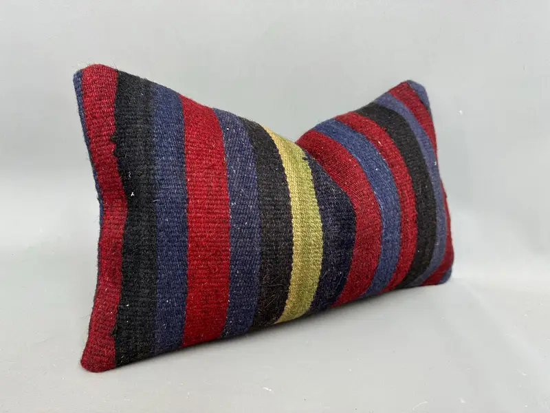 Car Cushion Case, Meditation Pillow Cover, 12x20 Purple Cushion Case, Interior Designer Pillow, Antique Pillows, Vintage Kilim Pillow, Pillow Sham - 2