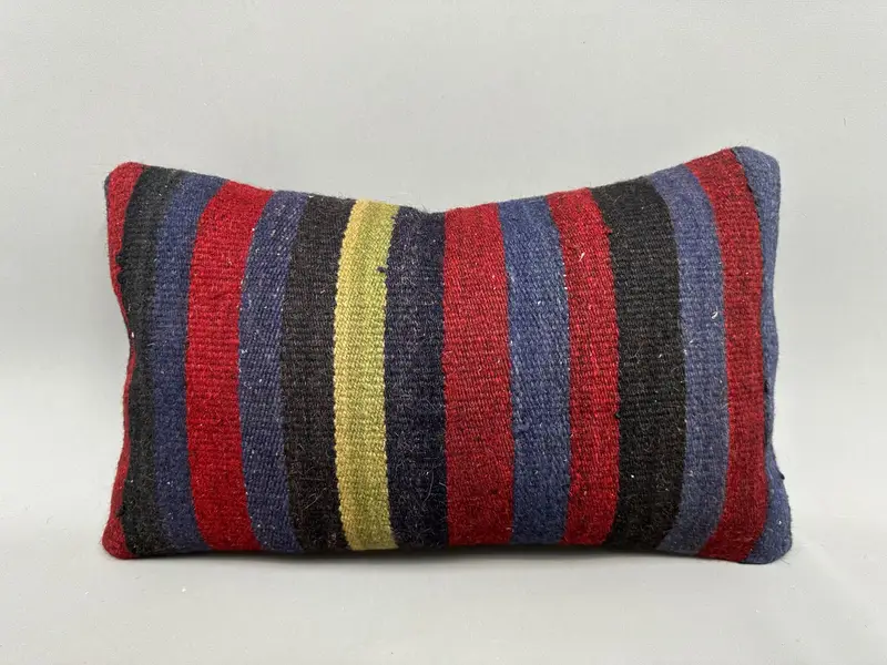 Car Cushion Case, Meditation Pillow Cover, 12x20 Purple Cushion Case, Interior Designer Pillow, Antique Pillows, Vintage Kilim Pillow, Pillow Sham - 4