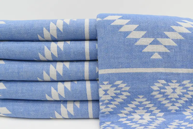Personalized Bridesmaid Gift, Peshtemal beach towel with unique design, Memorial Gift, Cotton towel, Gifts For Him, 70x36 Cotton Kilim Towel - 2