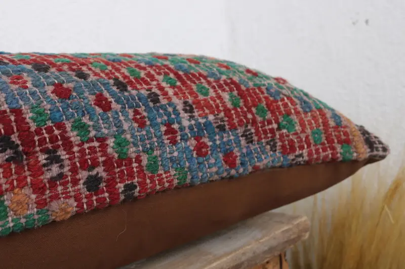 Floor Pillow, Turkish Kilim Pillow, 12x36 Red Pillow Case, Pillow for Sofa, Pillow Sham, Outdoor Bolster Pillow Case, Turkish Pillow - 6