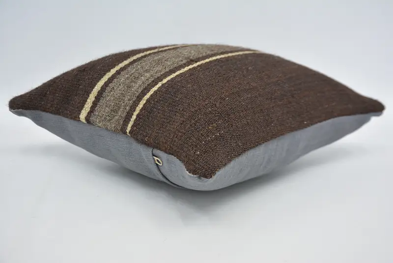 14x14 Brown Cushion Case, Vintage Kilim Pillow, Cushion Cover, Ethnical Kilim Rug Pillow, Meditation Pillow Cover, Home Decor Pillow - 6