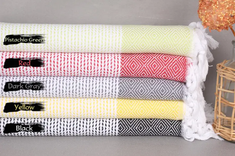 Monogrammed Hand Towel, Personalized Hand Towel, Turkish Towel Hand Towel, 40x18 Cotton Diamond Towel, Organic Tea Towel, Wedding Gift Ideas - 1