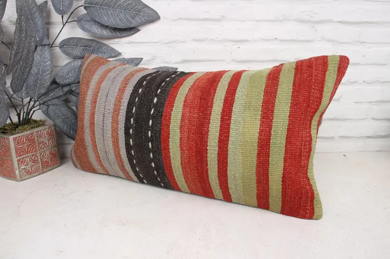 Pastel Pillow Sham, 12x24 Red Pillow, Square Throw Pillow Sham, Boho Pillow Sham Cover, Pillow for Couch, Interior Designer Pillow, Pillow Cover - 4