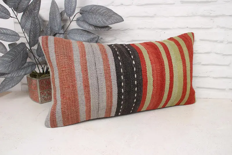 Pastel Pillow Sham, 12x24 Red Pillow, Square Throw Pillow Sham, Boho Pillow Sham Cover, Pillow for Couch, Interior Designer Pillow, Pillow Cover - 3