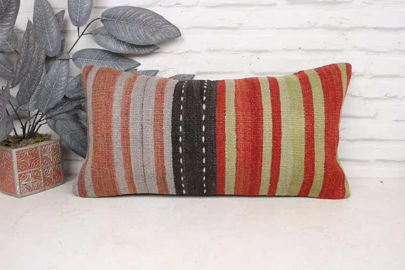 Pastel Pillow Sham, 12x24 Red Pillow, Square Throw Pillow Sham, Boho Pillow Sham Cover, Pillow for Couch, Interior Designer Pillow, Pillow Cover - 1