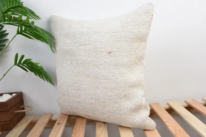 Boho Pillow, Interior Designer Pillow, Kilim Cushion Sham, Cushion, 20x20 White Cushion Cover, Oriental Cushion Case, Christmas Pillow - 4