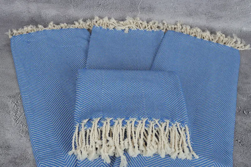 Quick-dry peshtemal, Handmade Turkish Towel, 70x40 Cotton Herringbone Towel, Turkish hand towel, Spa Gift Towel, Bridal Party Gifts, Gifts For Him - 4