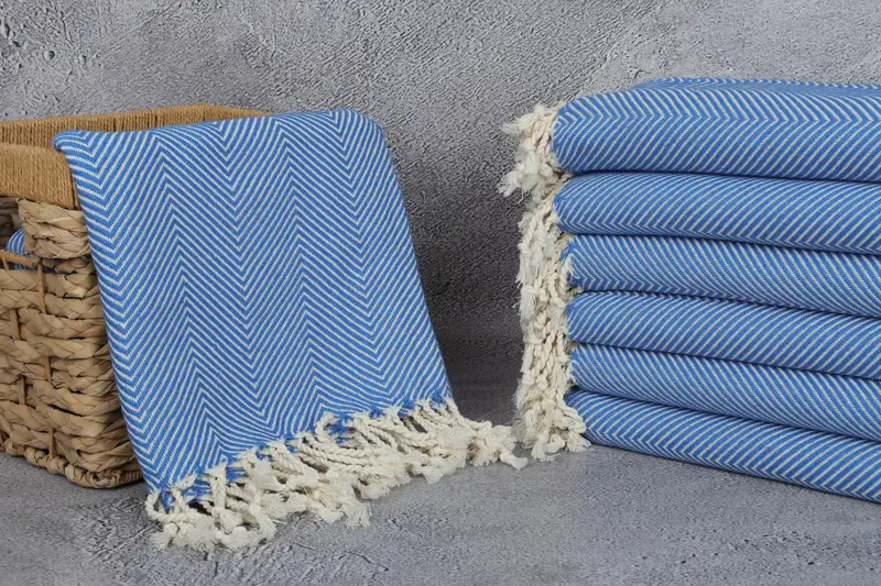 Quick-dry peshtemal, Handmade Turkish Towel, 70x40 Cotton Herringbone Towel, Turkish hand towel, Spa Gift Towel, Bridal Party Gifts, Gifts For Him - 3