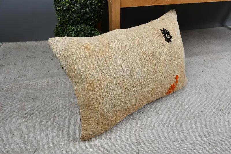 16x24 Beige Cushion, Cozy Throw Pillow, Cushion Cover, Antique Pillows, Pillow for Couch, Gift Pillow, Vintage Throw Pillow Cover - 7