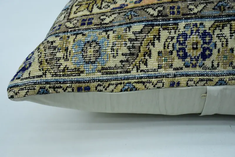 Office Chair Cushion Case, Antique Pillows, 32x32 Blue Cushion Cover, Pillow Sham, Authentic Cushion Case, Home Decor Pillow, Throw Kilim Pillow - 6