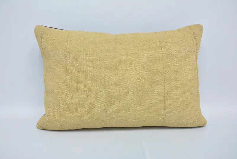 One Of A Kind Cushion, Home Decor Pillow, 16x24 Beige Cushion, Handmade Kilim Cushion, Armchair Cushion Cover, Pillow Cover, Throw Kilim Pillow - 1