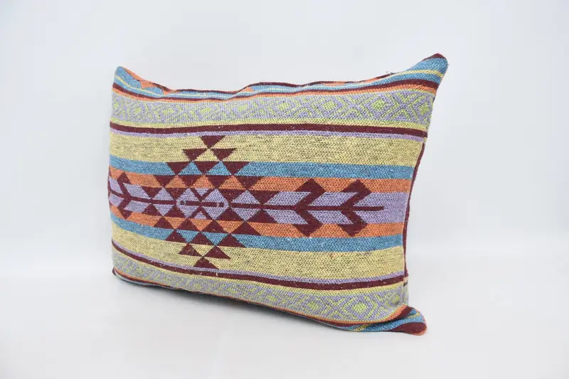 Pillow for Couch, Vintage Pillow, 20x28 Blue Pillow Cover, Pillow Cover, Bolster Throw Cushion Case, Seat Pillow Sham, Throw Kilim Pillow - 4