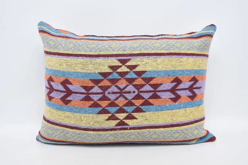 Pillow for Couch, Vintage Pillow, 20x28 Blue Pillow Cover, Pillow Cover, Bolster Throw Cushion Case, Seat Pillow Sham, Throw Kilim Pillow - 1