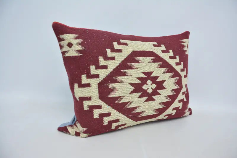 Antique Pillows, Cushion, Vintage Kilim Throw Pillow, 20x28 Red Pillow Sham, Authentic Pillow, Kilim Pillow Cover, Turkish Rugs Pillow Case - 3