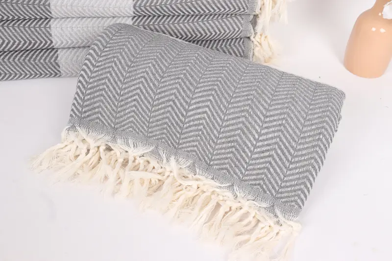 84x80 Cotton Chevron Towel, Bachelorette Party Items, Oversized Beach Towel, Personalized Gifts, Throw Blanket Couch, Quenn Bedspread, Woven Blanket - 4