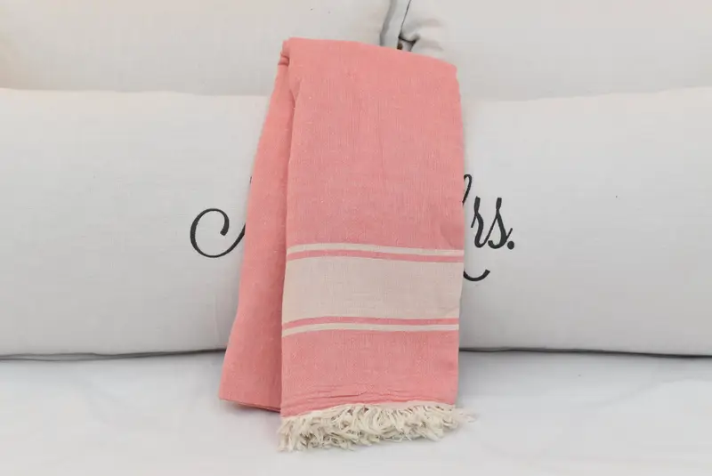Bachelorette Party Favors, Maid Of Honor Gift, Turkish Blanket, Turkish Blanket Queen, 70x60 Cotton Striped Towel, Decorative Blanket - 4